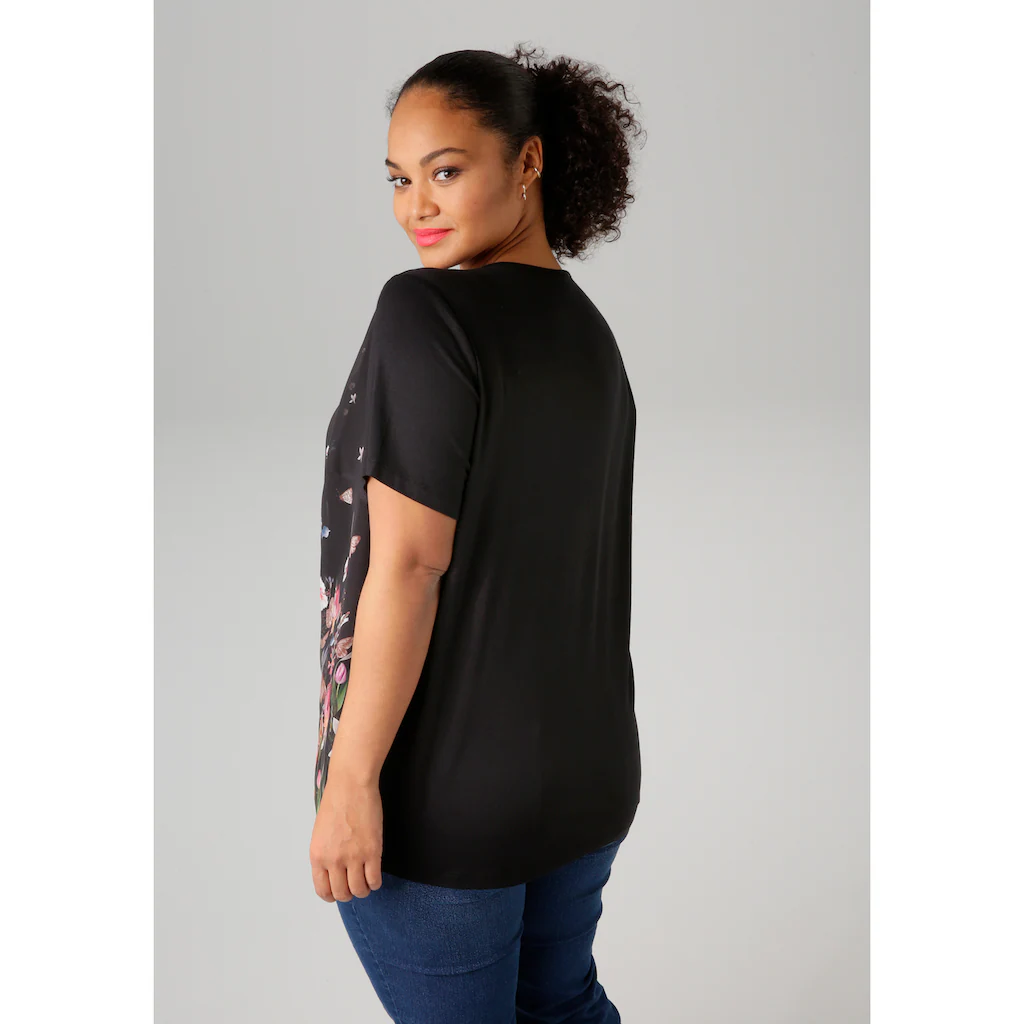 Aniston PLUS Shirtbluse Mit Farbenfroher Blumenwiese Bedruckt - NEUE KOLLEKTION