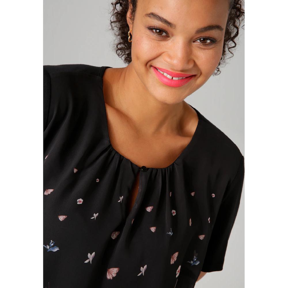 Aniston PLUS Shirtbluse Mit Farbenfroher Blumenwiese Bedruckt - NEUE KOLLEKTION