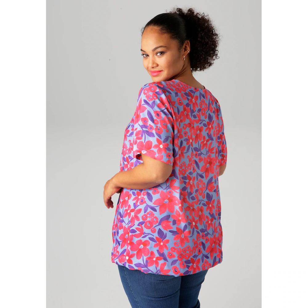 Aniston PLUS Shirtbluse Mit Glitzernden Schmuckbändern Am V-Ausschnitt - NEUE KOLLEKTION