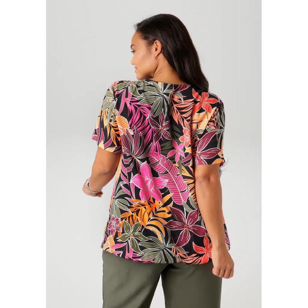 Aniston PLUS Shirtbluse Mit Glitzernden Schmuckbändern Am V-Ausschnitt - NEUE KOLLEKTION