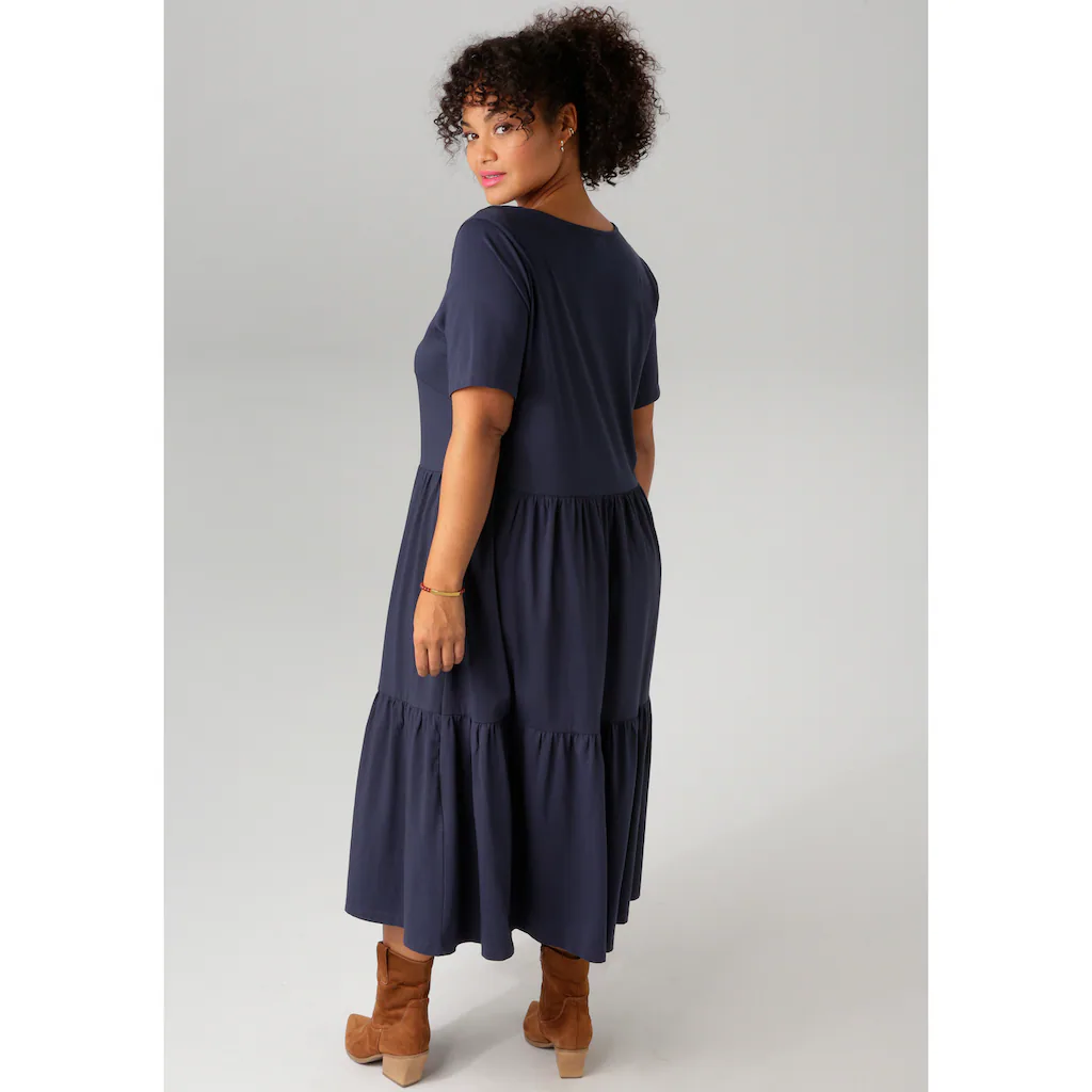 Aniston PLUS Sommerkleid Aus Elastischer Jersey-Qualität- NEUE KOLLEKTION