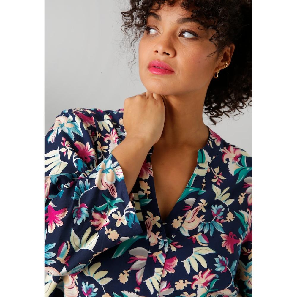 Aniston PLUS Sommerkleid Mit Farbharmonischem Blüten Druck - NEUE KOLLEKTION