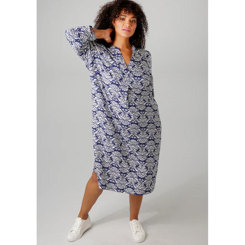 Aniston PLUS Sommerkleid mit farbharmonischem graphischem Druck - NEUE KOLLEKTION