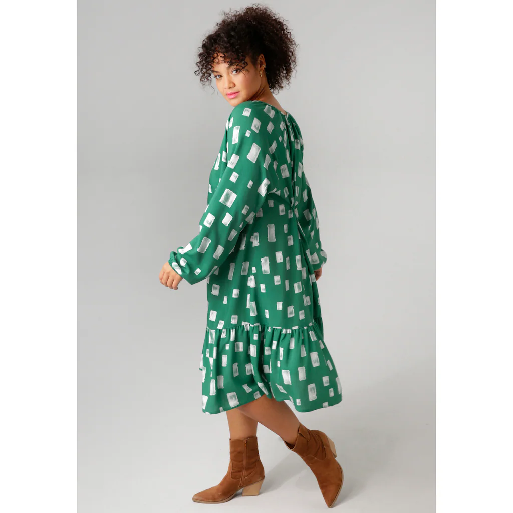 Aniston PLUS Sommerkleid Mit Interessantem Muster - NEUE KOLLEKTION