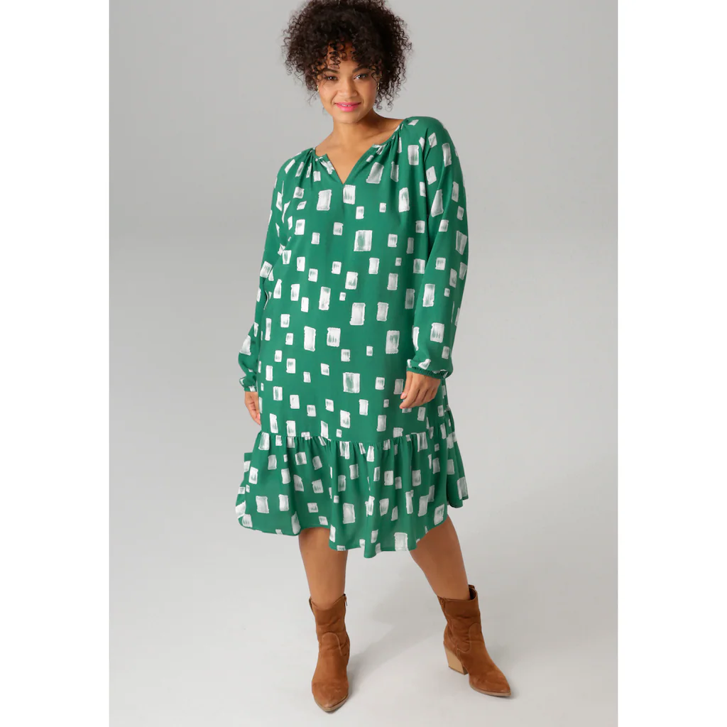 Aniston PLUS Sommerkleid mit interessantem Muster - NEUE KOLLEKTION