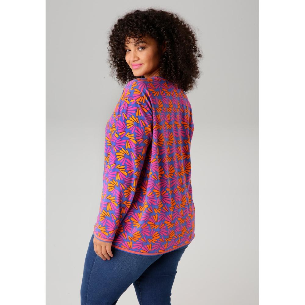 Aniston PLUS Sweatshirt Mit Farbenfrohen Grafischen Druck - NEUE KOLLEKTION