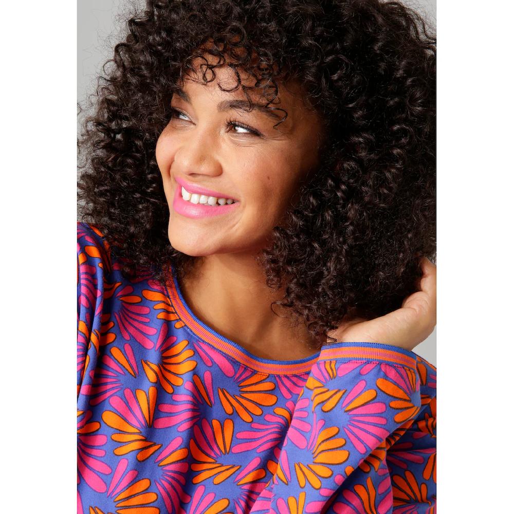 Aniston PLUS Sweatshirt Mit Farbenfrohen Grafischen Druck - NEUE KOLLEKTION