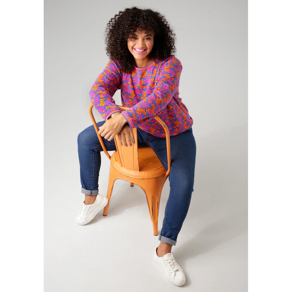 Aniston PLUS Sweatshirt Mit Farbenfrohen Grafischen Druck - NEUE KOLLEKTION