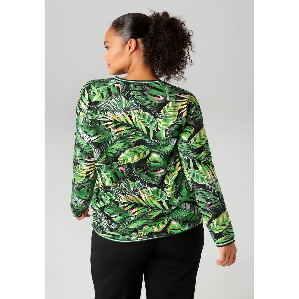 Aniston PLUS Sweatshirt Mit Farbenfrohen Tropischen Blättern Bedruckt - NEUE KOLLEKTION