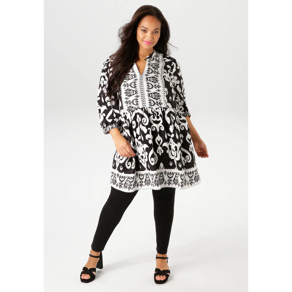 Aniston PLUS Tunika Mit Kontrastfarbigen Ornamenten Bedruckt - NEUE KOLLEKTION