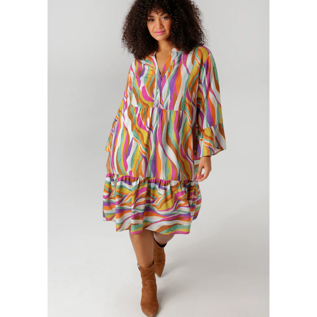 Aniston PLUS Tunikakleid Mit Farbenfrohen Graphischen Druck - NEUE KOLLEKTION