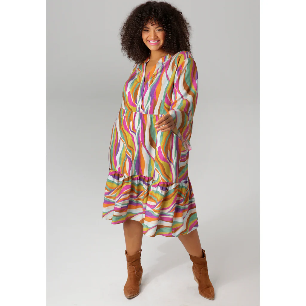 Aniston PLUS Tunikakleid mit farbenfrohen graphischen Druck - NEUE KOLLEKTION