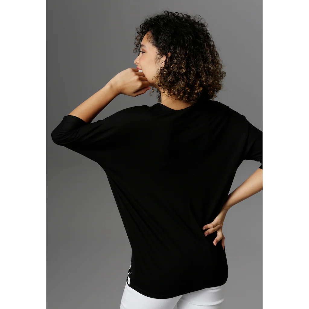 Aniston SELECTED 3/4-Arm-Shirt Mit Statement-Spruch