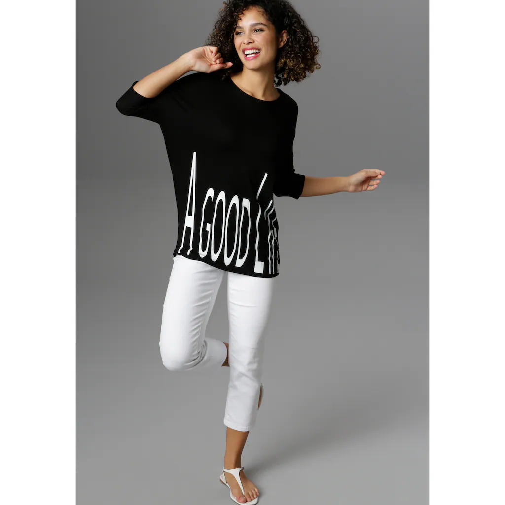 Aniston SELECTED 3/4-Arm-Shirt Mit Statement-Spruch