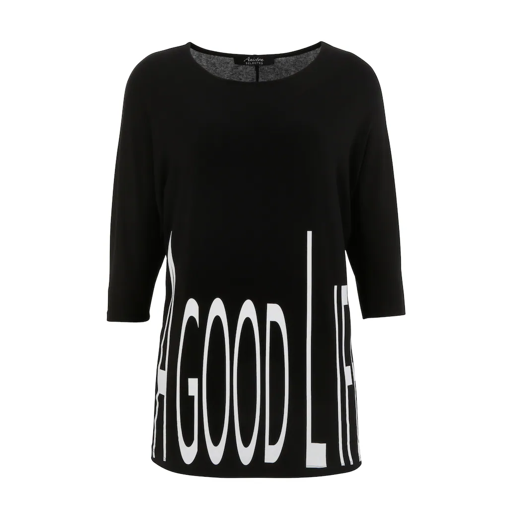 Aniston SELECTED 3/4-Arm-Shirt Mit Statement-Spruch