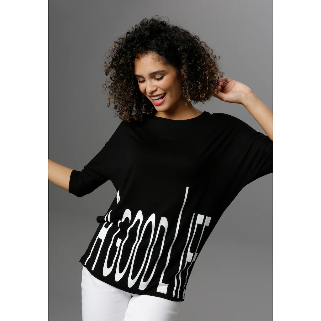 Aniston SELECTED 3/4-Arm-Shirt mit Statement-Spruch