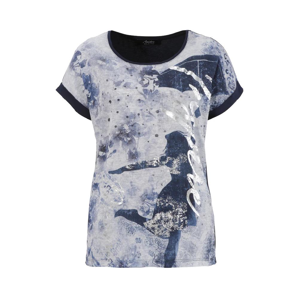 Aniston SELECTED Blusenshirt Mit Seitlichen Galonstreifen Und Glitzersteinchen
