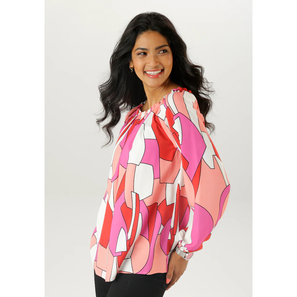 Aniston SELECTED Carmenbluse mit Rüschen am Ausschnitt - NEUE KOLLEKTION