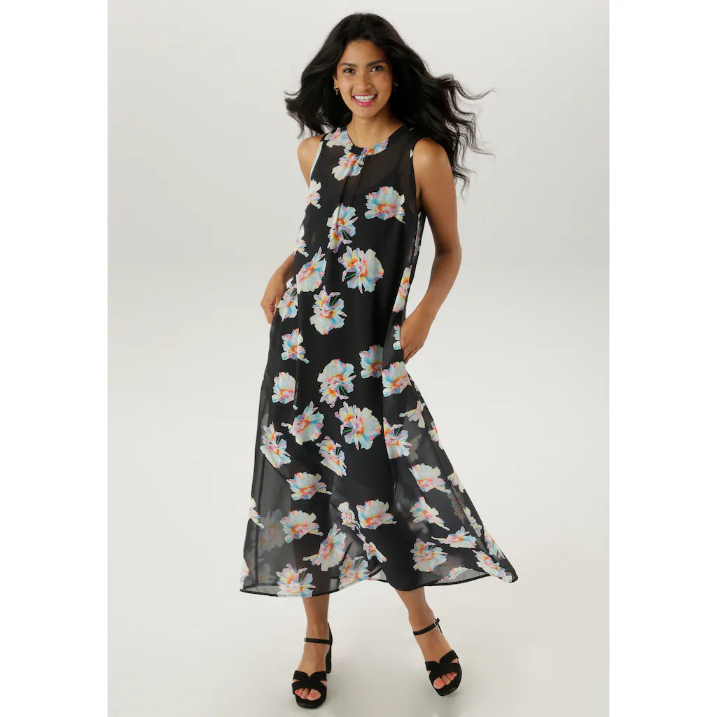 Aniston SELECTED Chiffonkleid mit herausnehmbaren Jersey-Unterkleid - NEUE KOLLEKTION