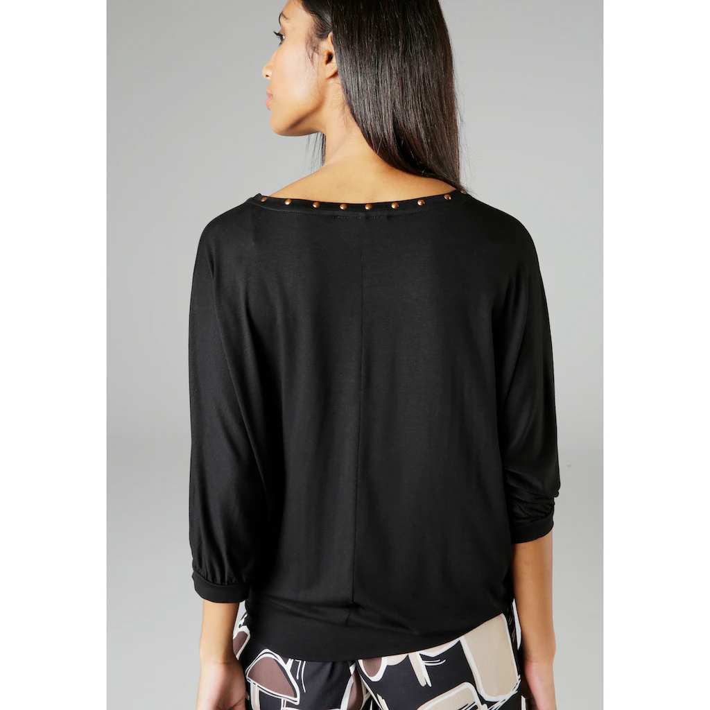 Aniston SELECTED Fledermausshirt Mit Bronzefarbenen Nieten