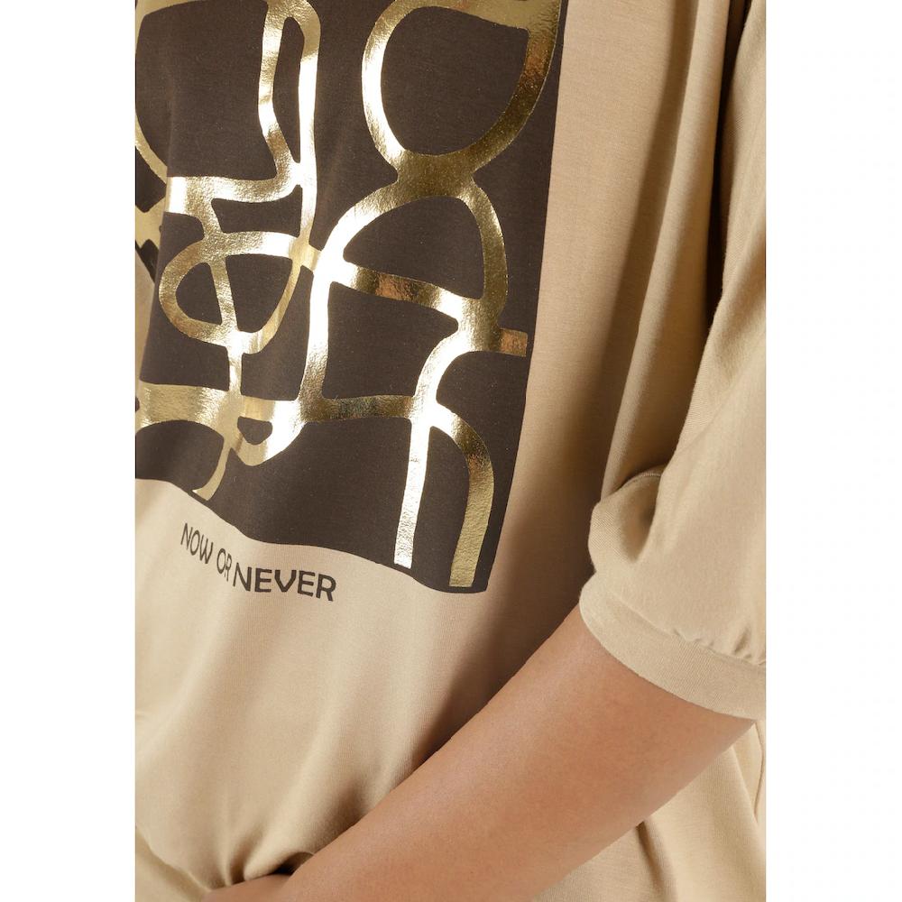 Aniston SELECTED Fledermausshirt Mit Goldfarbenem Folienprint