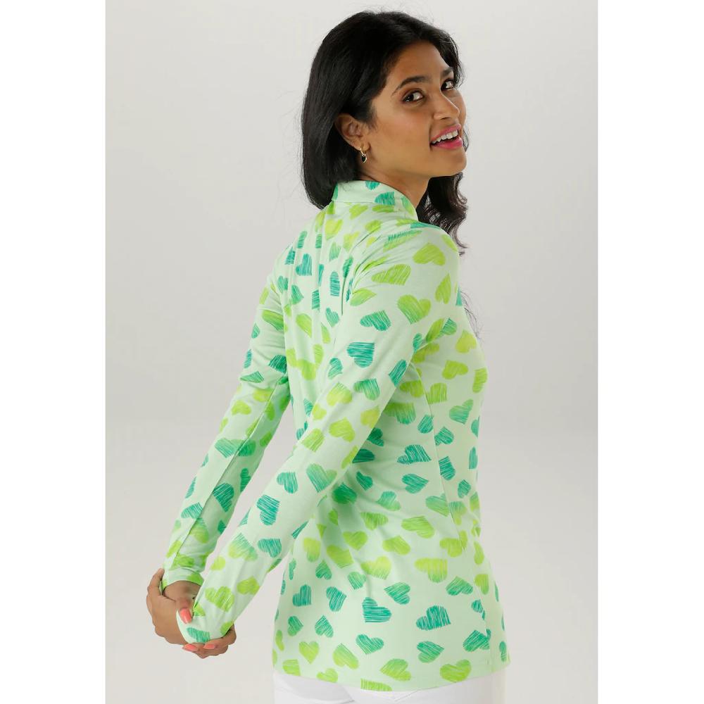 Aniston SELECTED Hemdbluse Mit Herzen-Druck Allover - NEUE KOLLEKTION