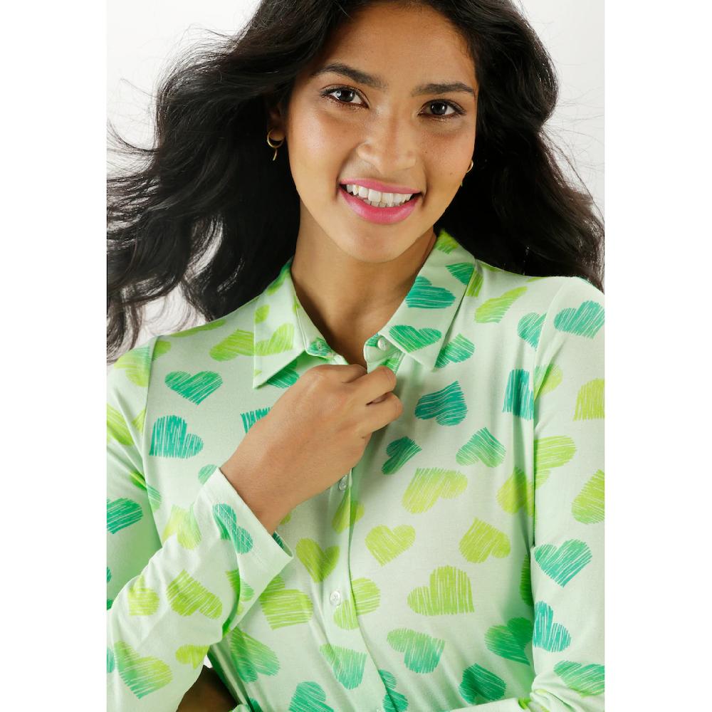 Aniston SELECTED Hemdbluse Mit Herzen-Druck Allover - NEUE KOLLEKTION