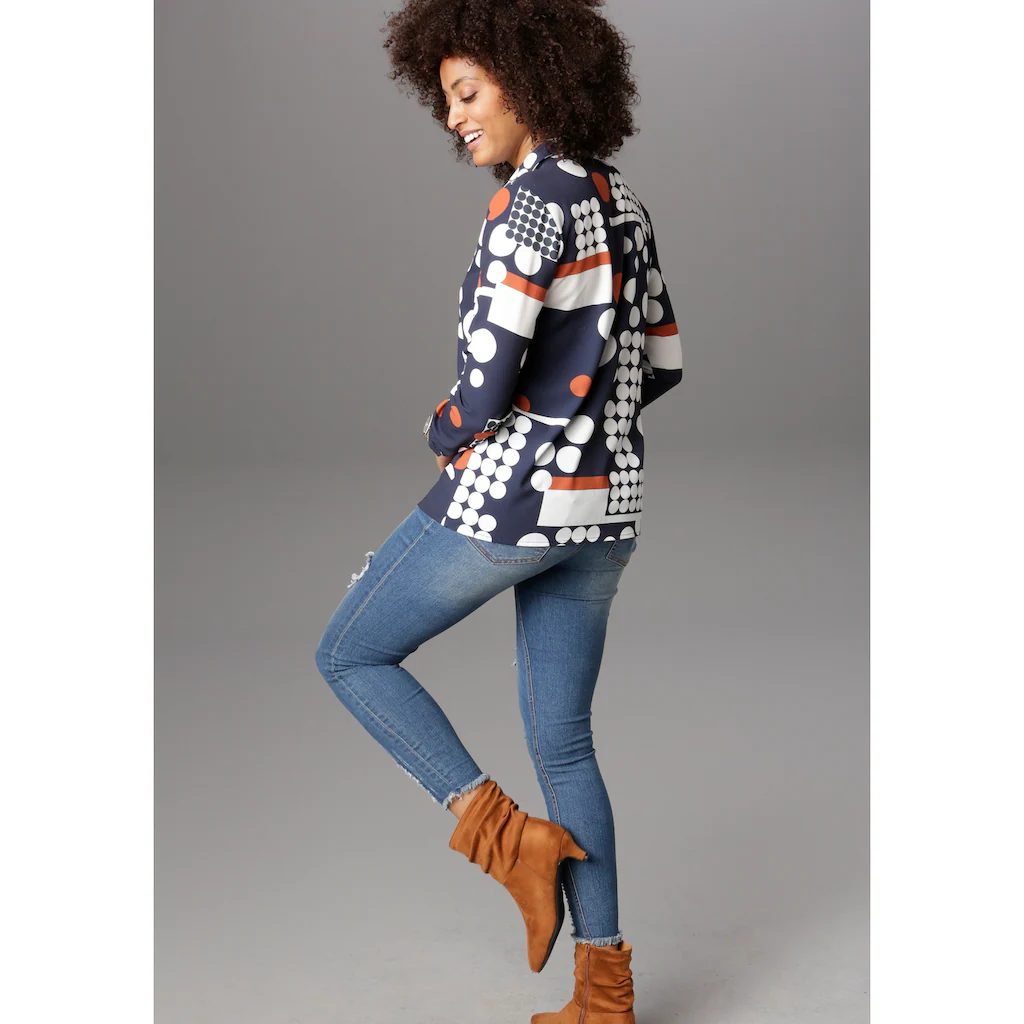 Aniston SELECTED Hemdbluse Mit Modernem Punkte-Druck