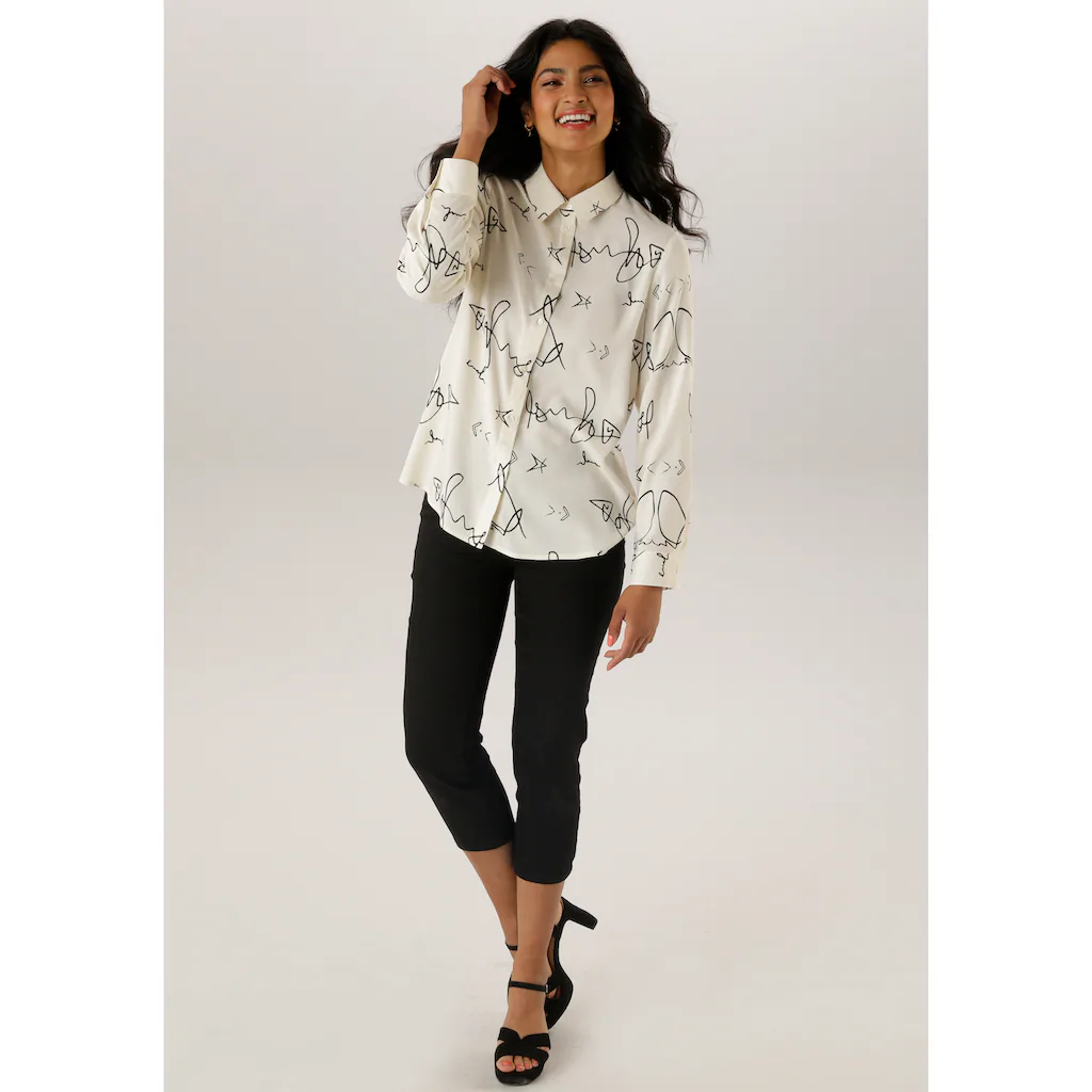 Aniston SELECTED Hemdbluse Mit Modisch Stilvollen All-over-Print - NEUE KOLLEKTION