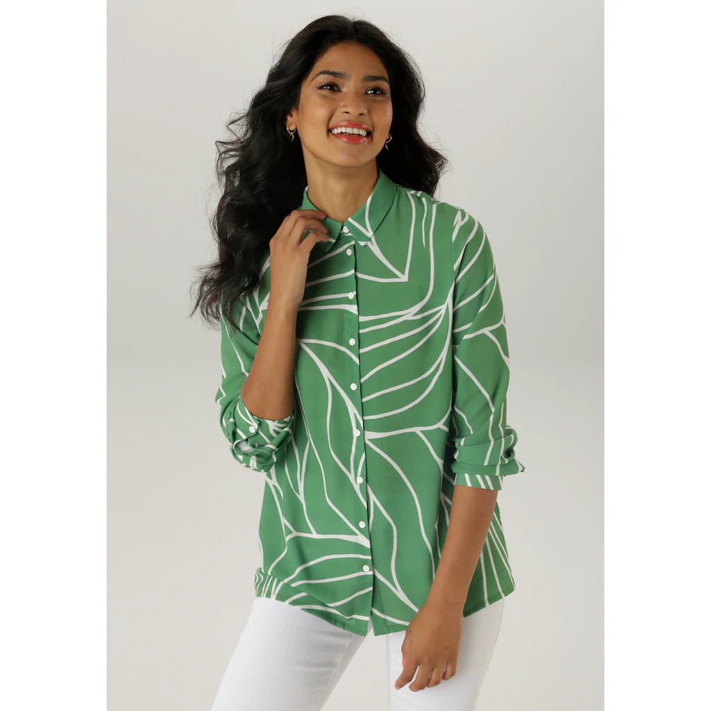 Aniston SELECTED Hemdbluse mit raffinierter Musterung - NEUE KOLLEKTION