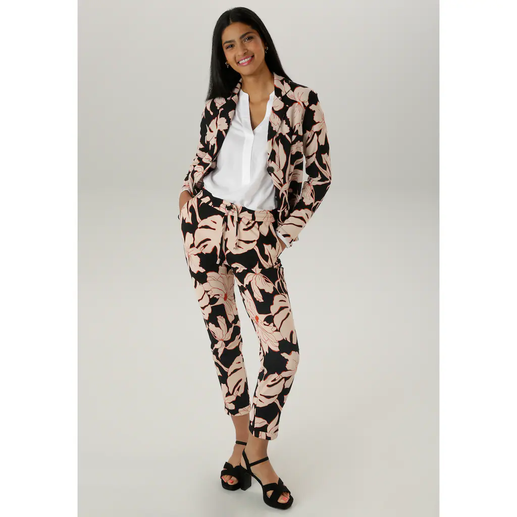 Aniston SELECTED Jerseyblazer Mit Großflächigem Und Abstraktem Blumenmuster - NEUE KOLLEKTION