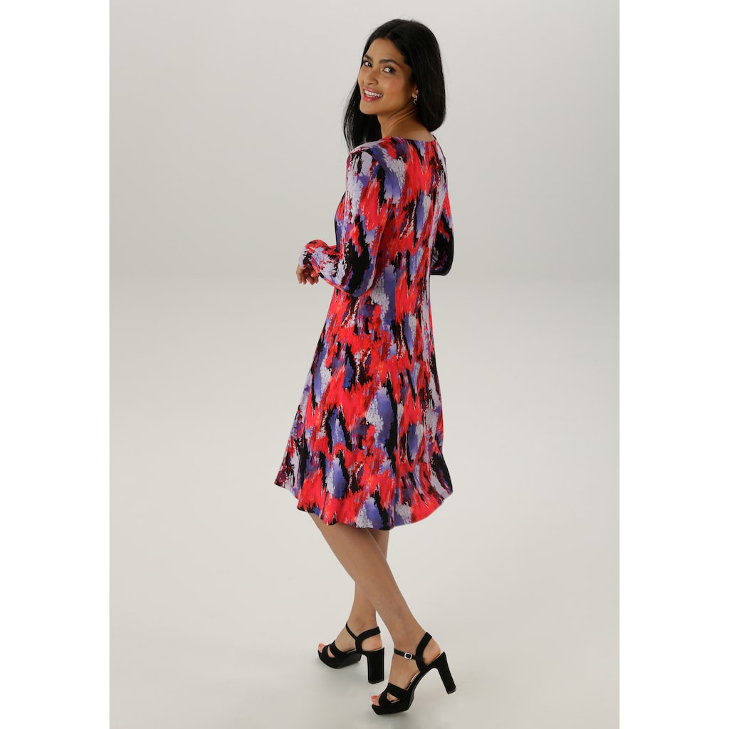 Aniston SELECTED Jerseykleid Im Modernen Und Abstrakten Farbverlauf - NEUE KOLLEKTION