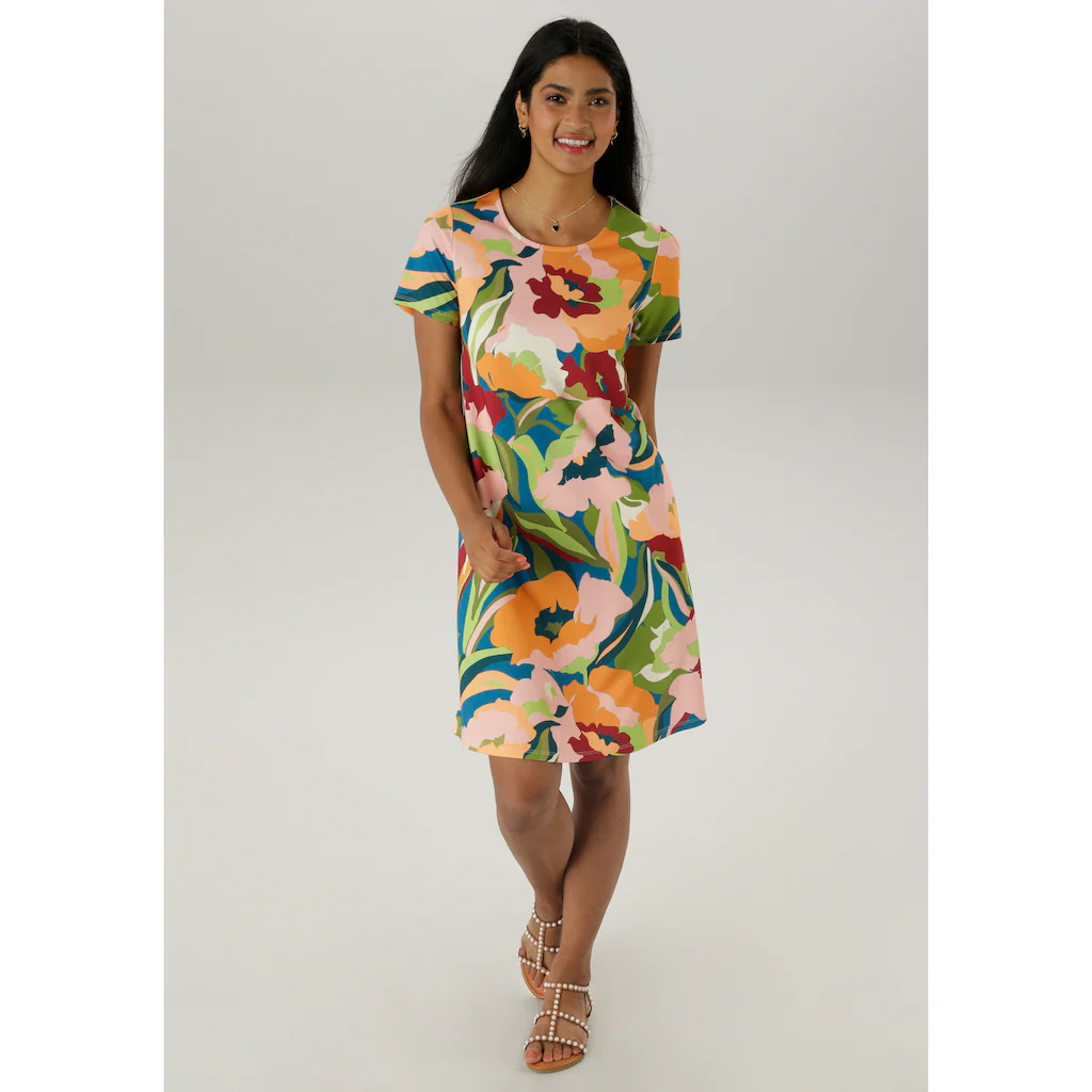 Aniston SELECTED Jerseykleid In Leichte A-Linien-Form - NEUE KOLLEKTION