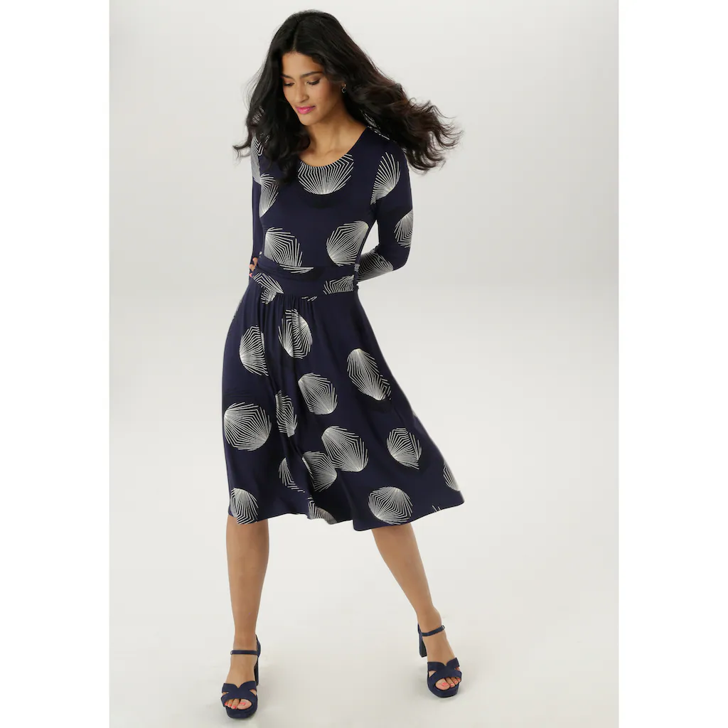 Aniston SELECTED Jerseykleid Mit Figurbetonenden Raffungen In Der Taille - NEUE KOLLEKTION