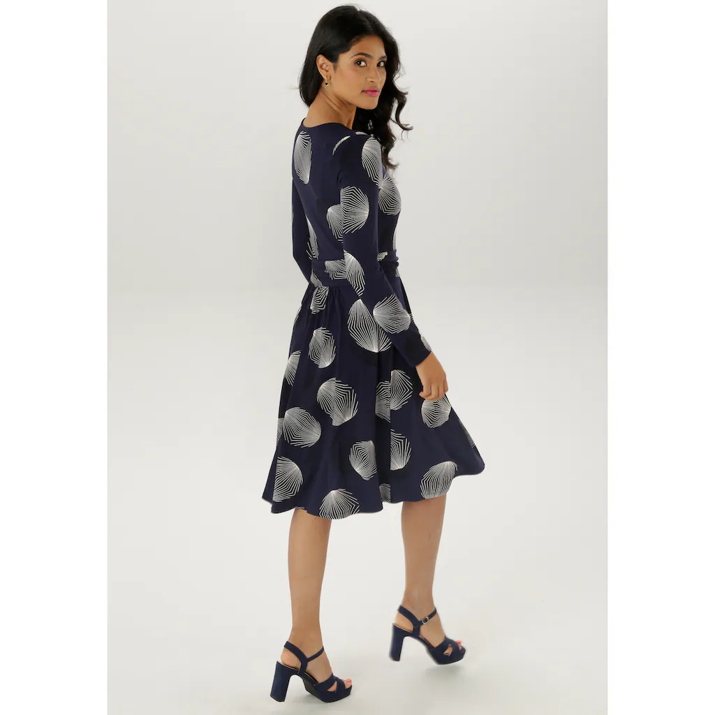 Aniston SELECTED Jerseykleid Mit Figurbetonenden Raffungen In Der Taille - NEUE KOLLEKTION