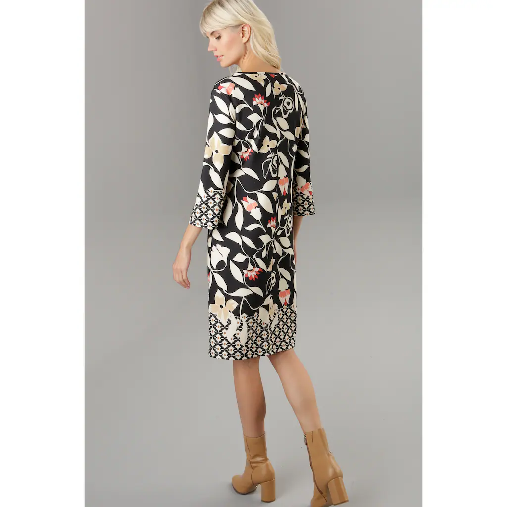 Aniston SELECTED Jerseykleid Mit Gemusterten Bordüren