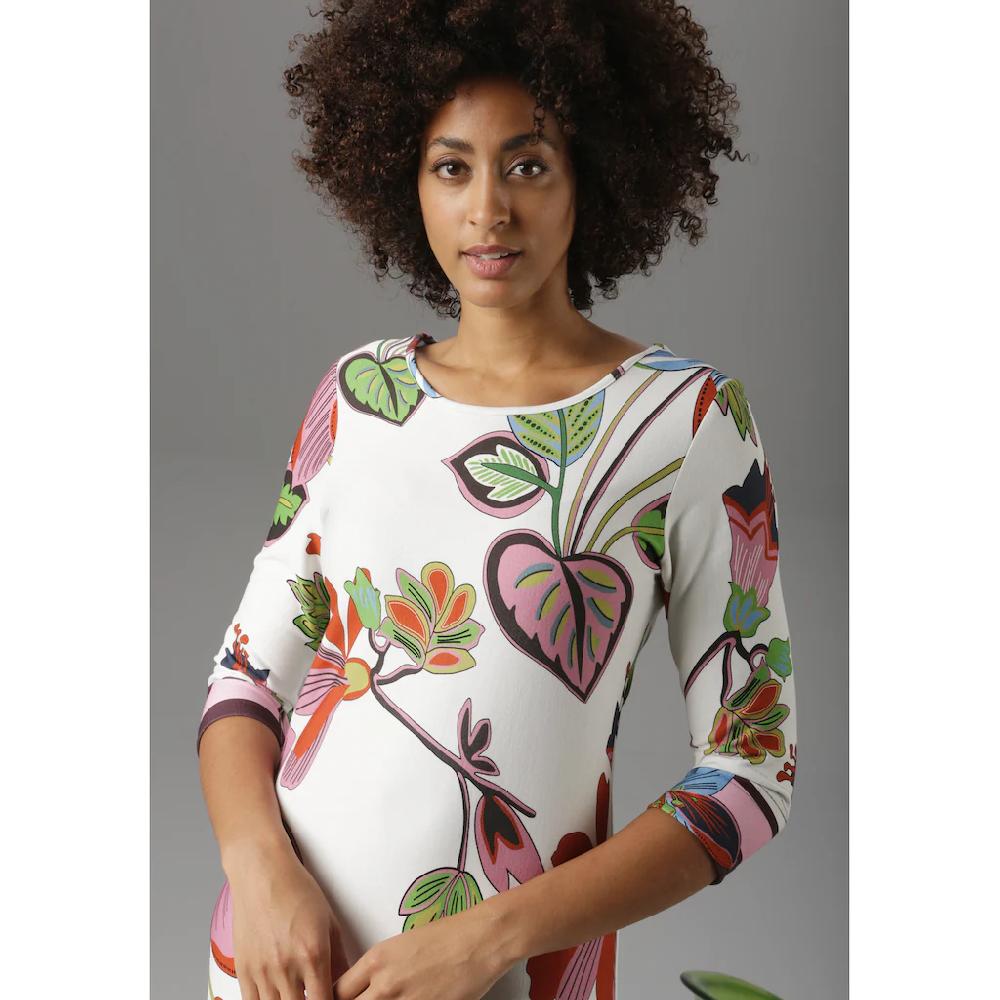 Aniston SELECTED Jerseykleid Mit Gestreiften Abschlüssen