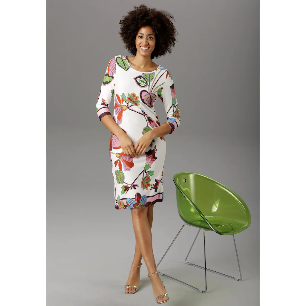 Aniston SELECTED Jerseykleid mit gestreiften Abschlüssen Aniston SELECTED Jerseykleid mit gestreiften Abschlüssen