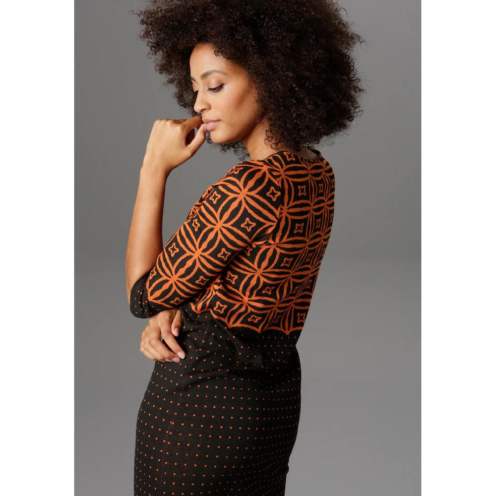 Aniston SELECTED Jerseykleid Mit Modernem Muster- Und Punkte-Design