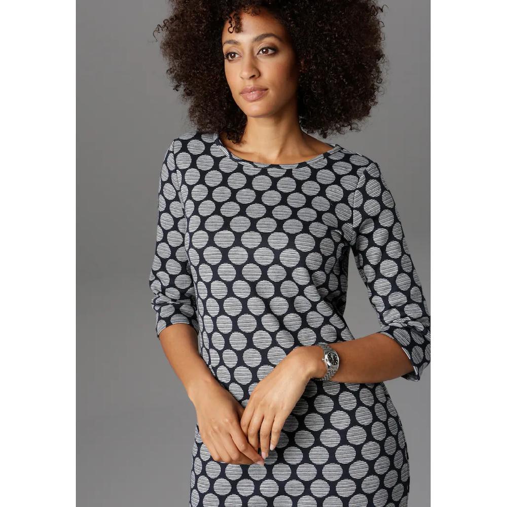Aniston SELECTED Jerseykleid Mit Punkten & Streifen