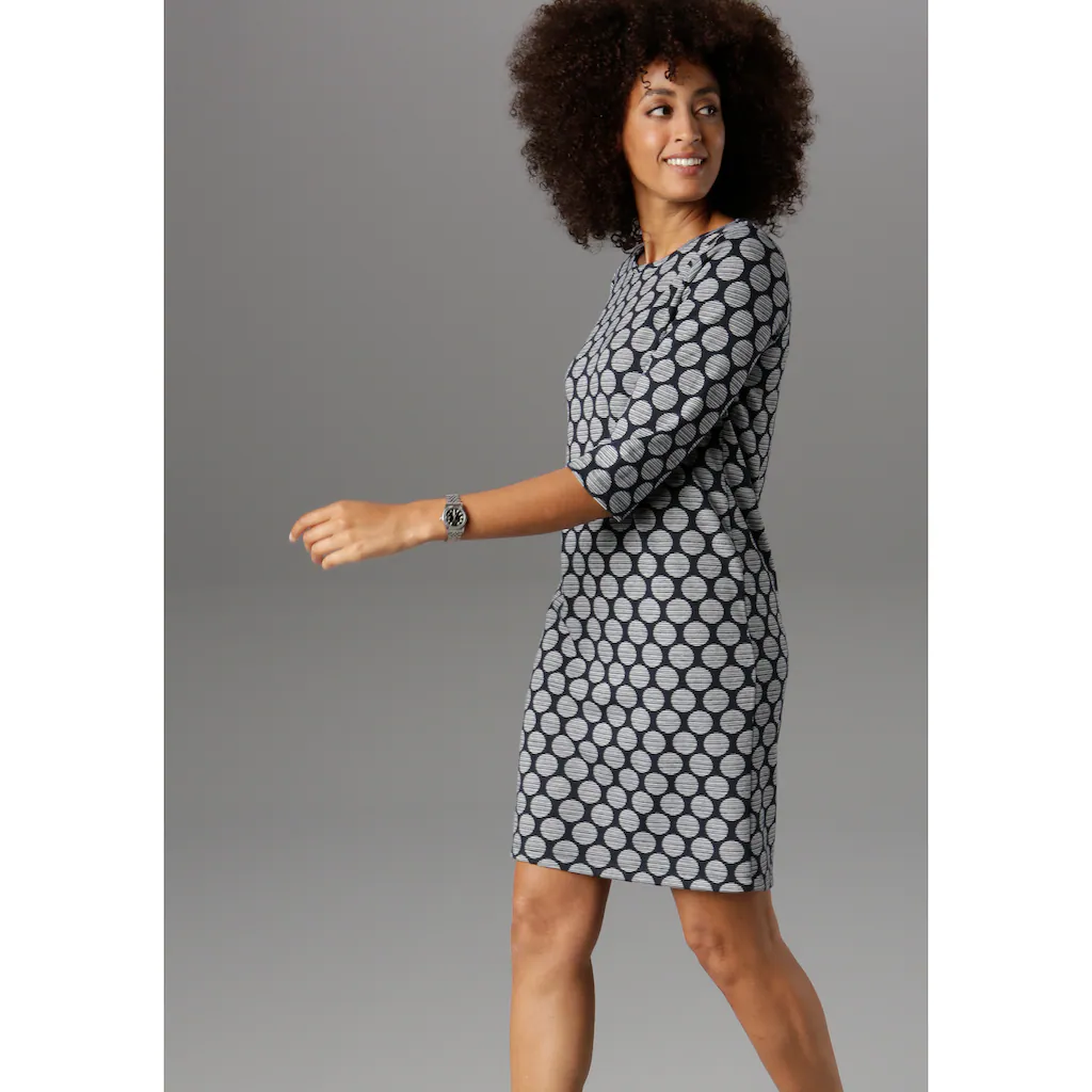 Aniston SELECTED Jerseykleid Mit Punkten & Streifen