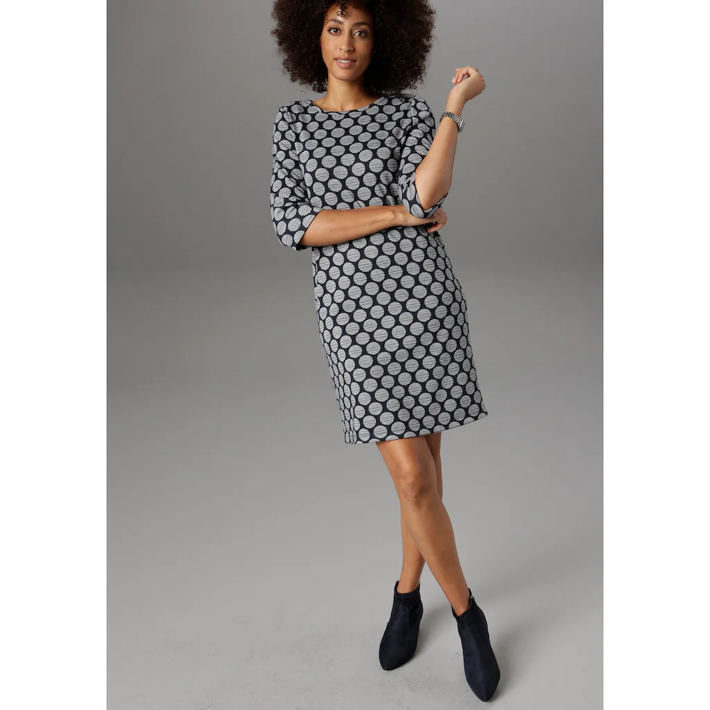 Aniston SELECTED Jerseykleid mit Punkten & Streifen