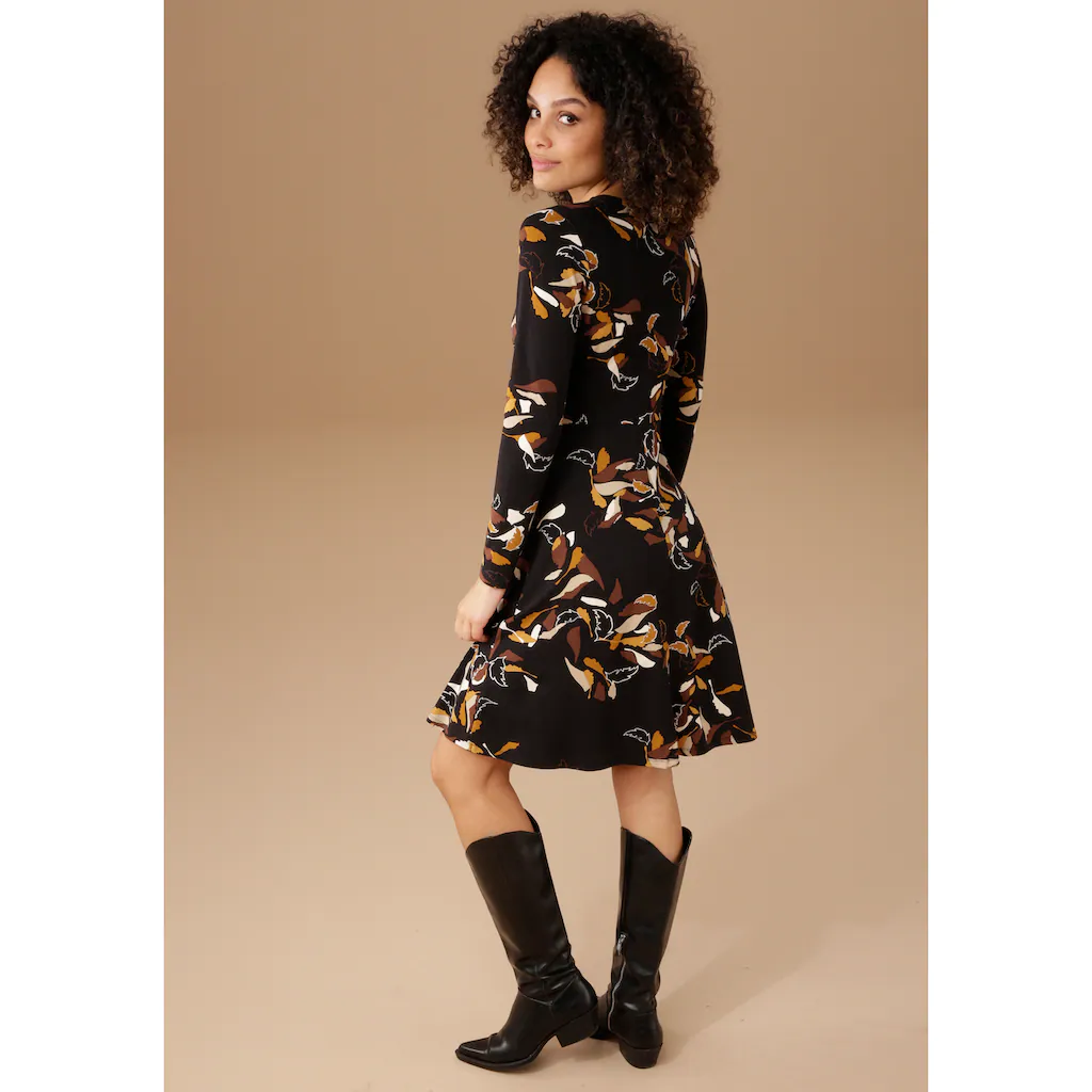 Aniston SELECTED Jerseykleid Mit Silberfarbenem Zierring Am Wickel-Ausschnitt