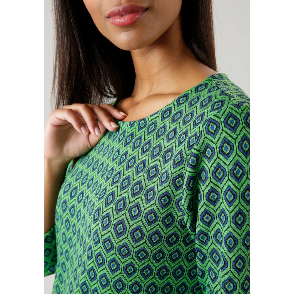 Aniston SELECTED Jerseykleid Mit Trendy Retromuster