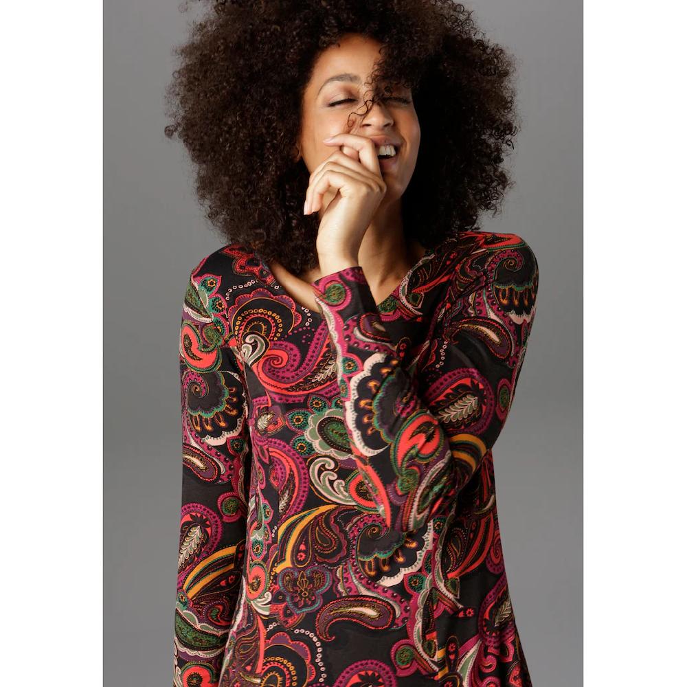 Aniston SELECTED Jerseykleid Paisley-Druck In Satten Farben