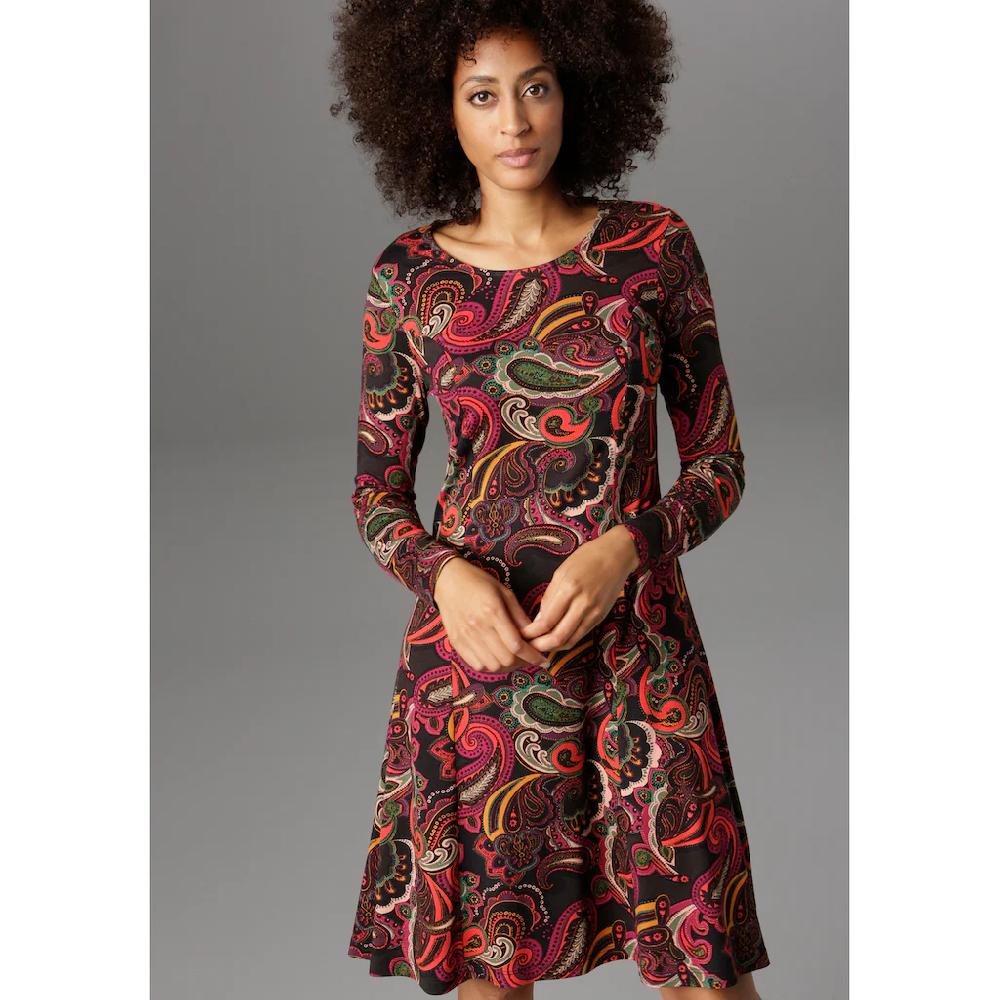 Aniston SELECTED Jerseykleid Paisley-Druck in satten Farben