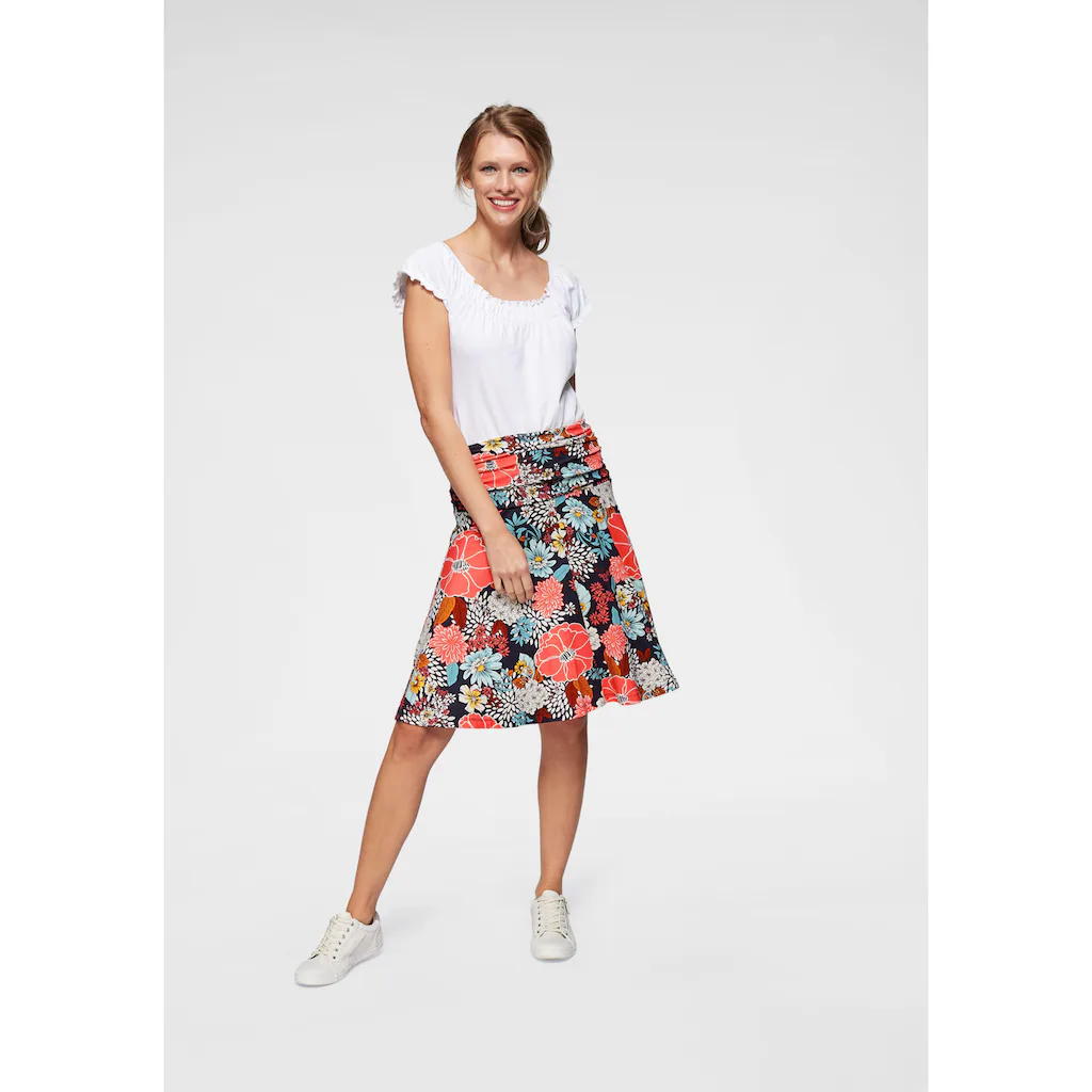 Aniston SELECTED Jerseyrock Mit Raffung Am Bund