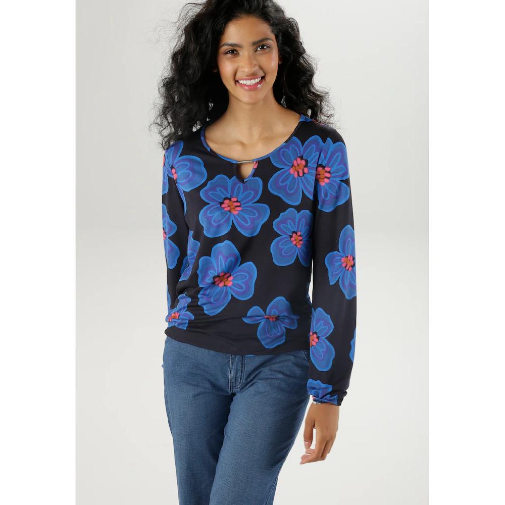 Aniston SELECTED Langarmshirt mit plakativem Blütendruck