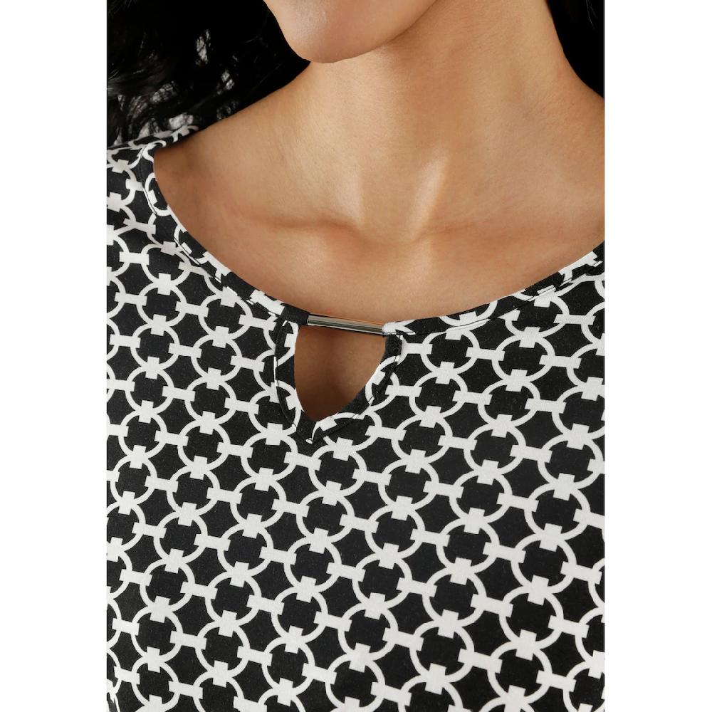 Aniston SELECTED Langarmshirt Mit Schmuckstäbchen Und Cut-Out Am Ausschnitt