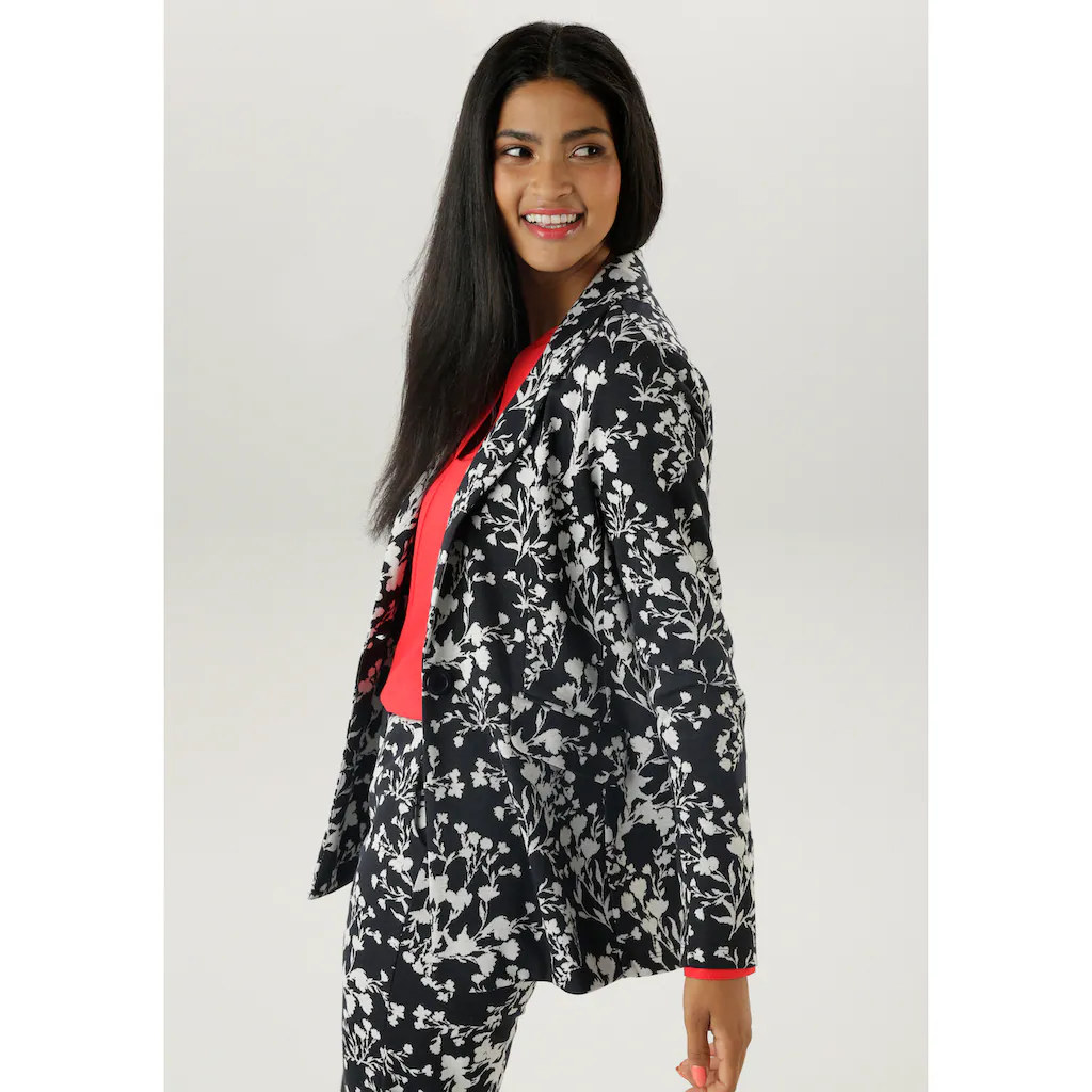 Aniston SELECTED Longblazer Mit Abstrakter Floraler Musterung - NEUE KOLLEKTION